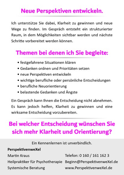 Flyer Rückseite PerspektivenweXel